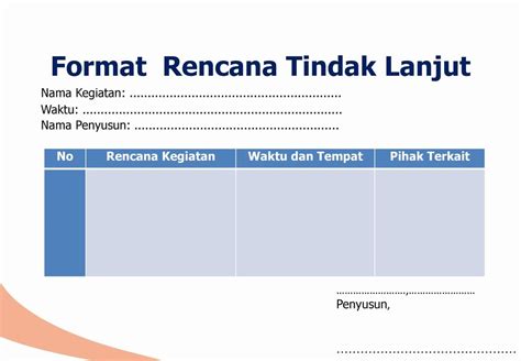 Detail Contoh Rencana Tindak Lanjut Pelatihan Koleksi Nomer