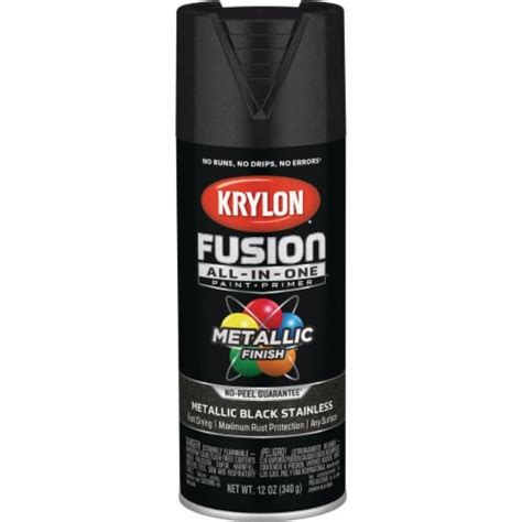 Krylon Fusion All In One Metallic Spray Paint Primer Black Stainless