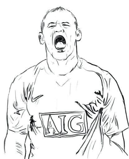 Wayne Rooney Y La Eurocopa Para Colorear Imprimir E Dibujar Dibujos