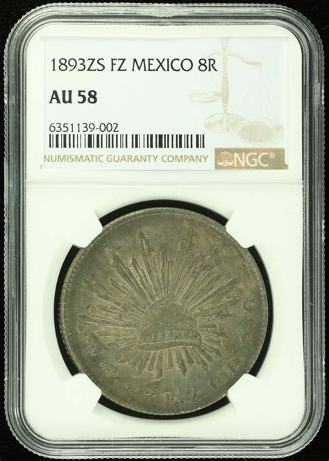 Zacatecas 8 Reales 1893 Zs FZ NGC AU58 0122023 World Numismatics LLC