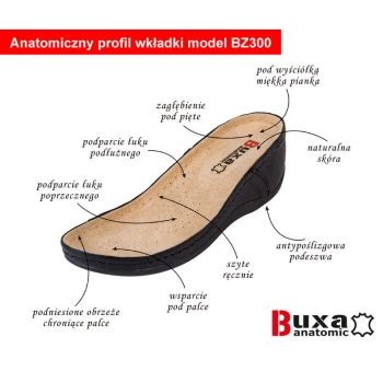 Skórzane klapki medyczne anatomic czarne roz 40 Najwyższa jakość