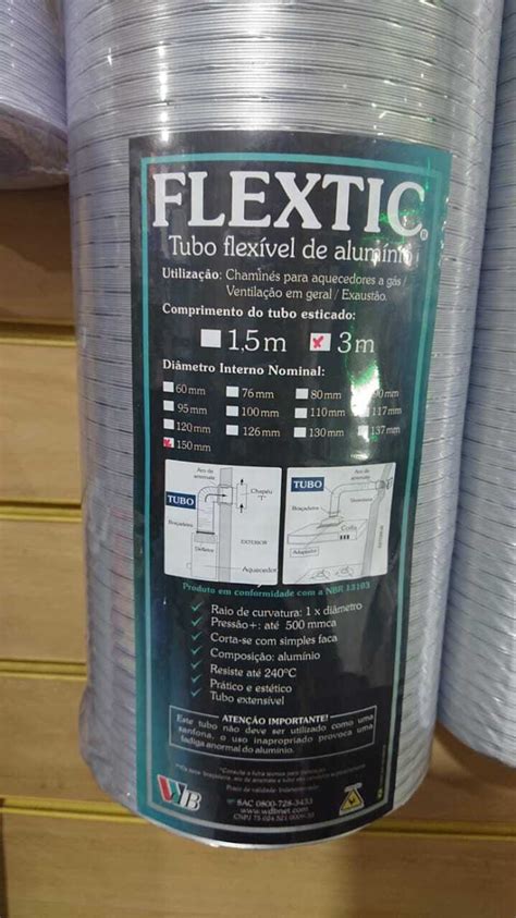 Tubo Flextic Westaflex instalação chaminé aquecedor a gás exaustão