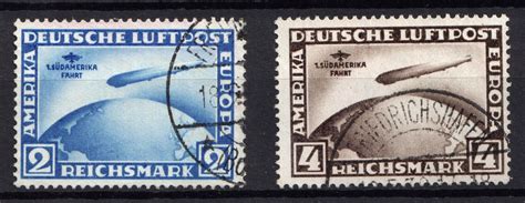 1930 Weimar Republic Germany Airmail Mi 438 439 Full Set