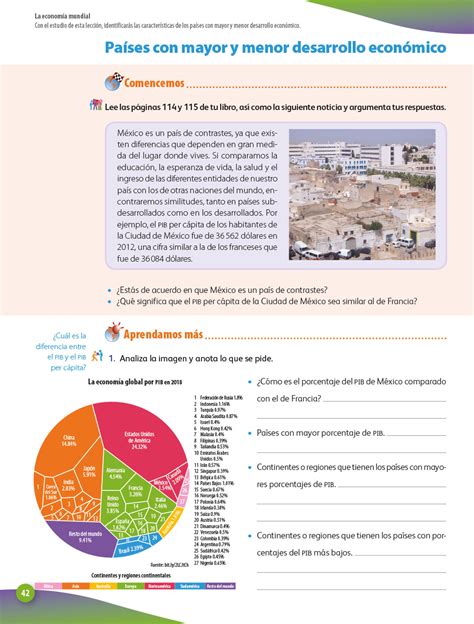 Geografía Cuaderno De Actividades Sexto Grado Página 42 De 66 Libros De Texto Online