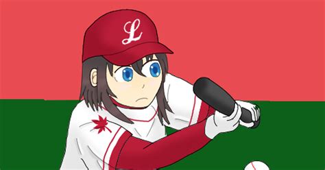 Pixiv女子プロ野球 【pgb】地元で「魅せる」、意地のスクイズ！ 野村中務少輔のイラスト Pixiv