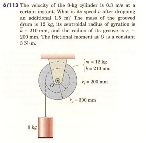 Solved The Velocity Of The Kg Cylinder Is M S At Chegg