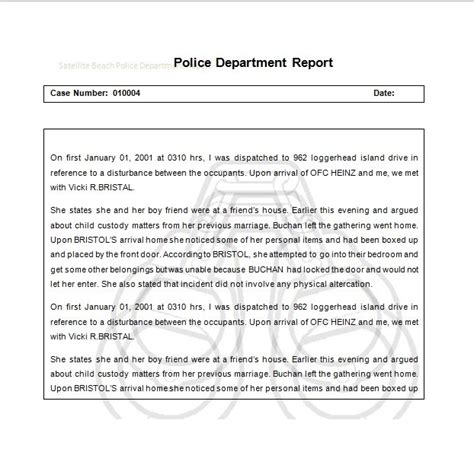 12 Blank Police Report Templates And Examples Word Pdf Excel Tmp