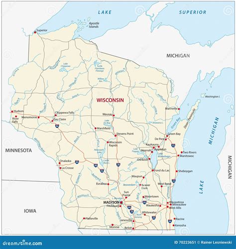 Wisconsin Road Map Royalty-Free Stock Photography | CartoonDealer.com ...