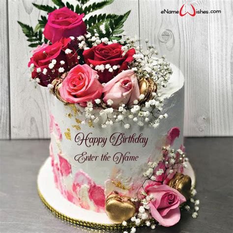 Fresh Cream Birthday Cake With Name Edit ENameWishes Happy Birthday