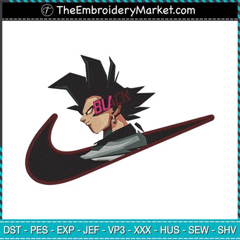 Black Goku Embroidery Designs File Nike Machine Embroidery Designs