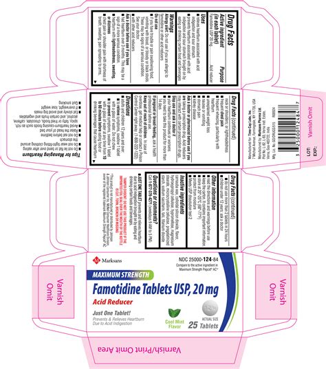 famotidine tablets usp  mg cool mint flavor