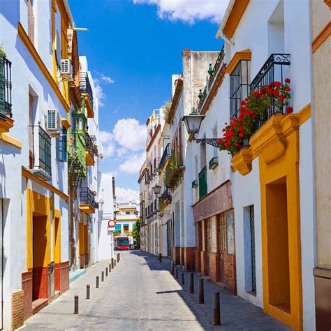 Traditional White Houses Of Triana A Historical Neighborhood In