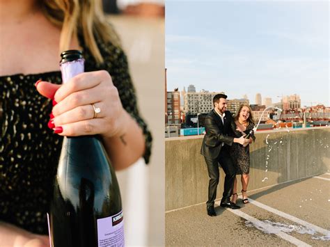 Engagement Photos With The Kansas City Skyline Champagne Champagne