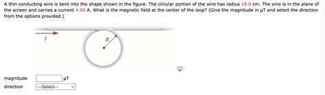 Solved A Thin Conducting Wire Is Bent Into The Shape Shown Chegg