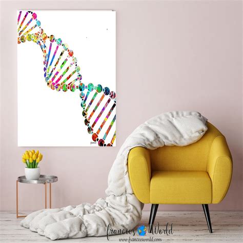 Dna Watercolor Art Print Dna Molecule Medical Wall Art Nurse Etsy