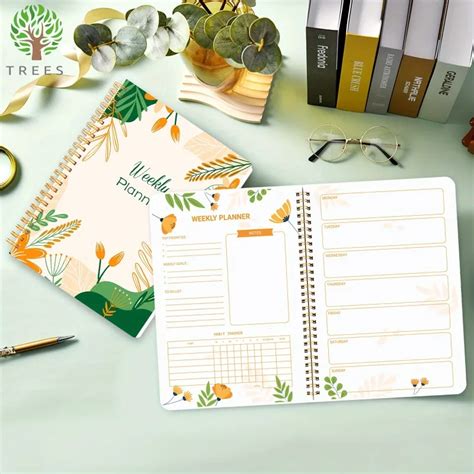 Pc Undated Weekly Planner To Do List Notebook Daily Schedules Spiral