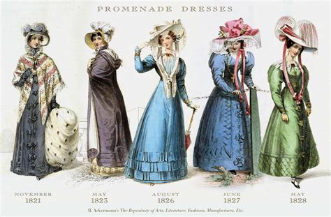 Promenade Dresses: November 1821 • May 1823 • August 1826 • June 1827 ...