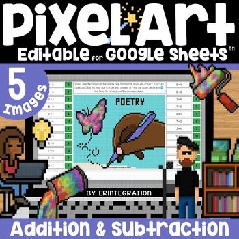 Poetry Digital Pixel Art Magic Reveal Addition Subtraction By