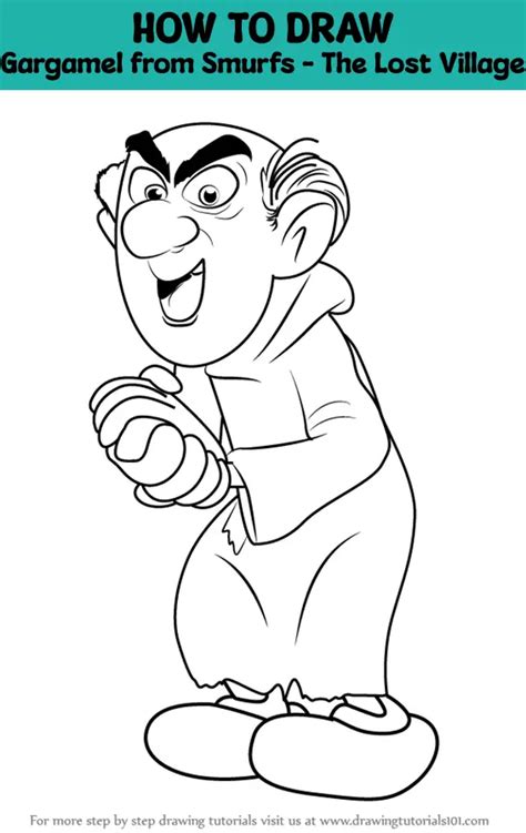 How To Draw Gargamel From Smurfs The Lost Village Smurfs The Lost