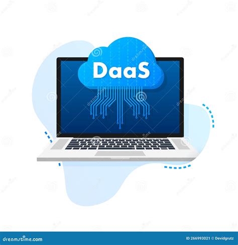 DaaS Desktop As A Service Cloud Based Software Vector Stock