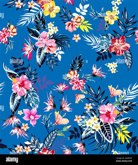 Vintage Hawaiian Floral Pattern