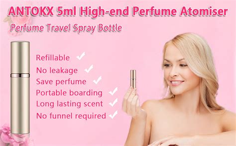 Travel Perfume Refillable Bottle Atomiser - 2-Pack 5ML ANTOKX Perfume Atomiser, Pocket Perfume ...