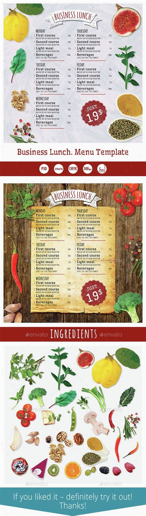 Business Lunch Menu Template | Menu template, Food menu template, Lunch menu