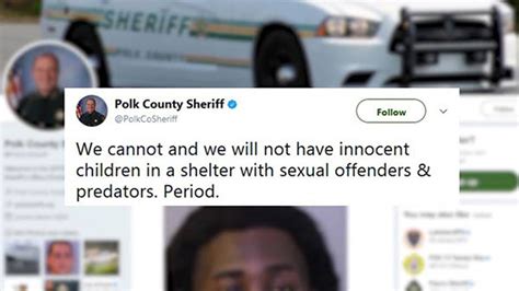 Polk County Florida Sheriff Says Sex Offenders Predators Wont Be