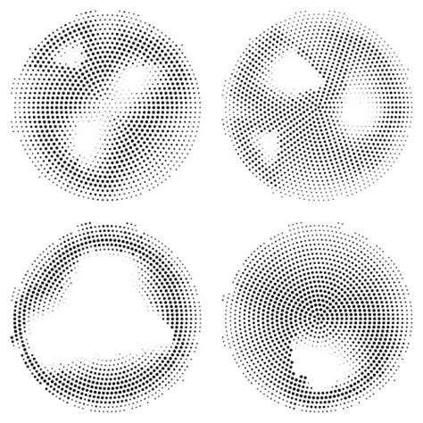 Set Of Abstract Halftone Black Circles Royalty Free Vector