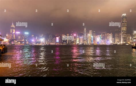 City Lights at Victoria Harbour Hong Kong Night Stock Photo - Alamy