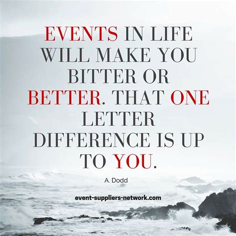 Events in life will make you bitter or better. That one letter difference is up to you. | Wonder ...