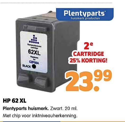 HP 62 XL Inkt Cartridge Plentyparts Huismerk Aanbieding Bij Plentyparts