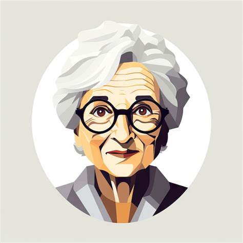 Premium Ai Image Elderly Woman In Flat Minimalistic Animation Ai