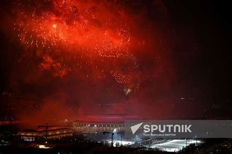 Russia Fatherland Defender Day Fireworks Sputnik Mediabank