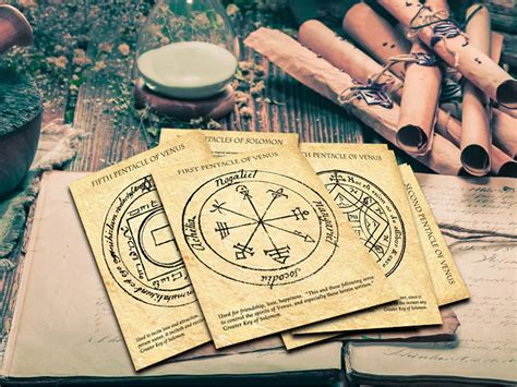 VENUS PENTACLES Of SOLOMON 5 Printable Pages Morgana Magick Spell