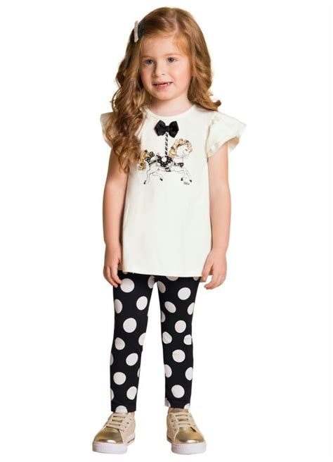 Conjunto Infantil Feminino Off White Milon