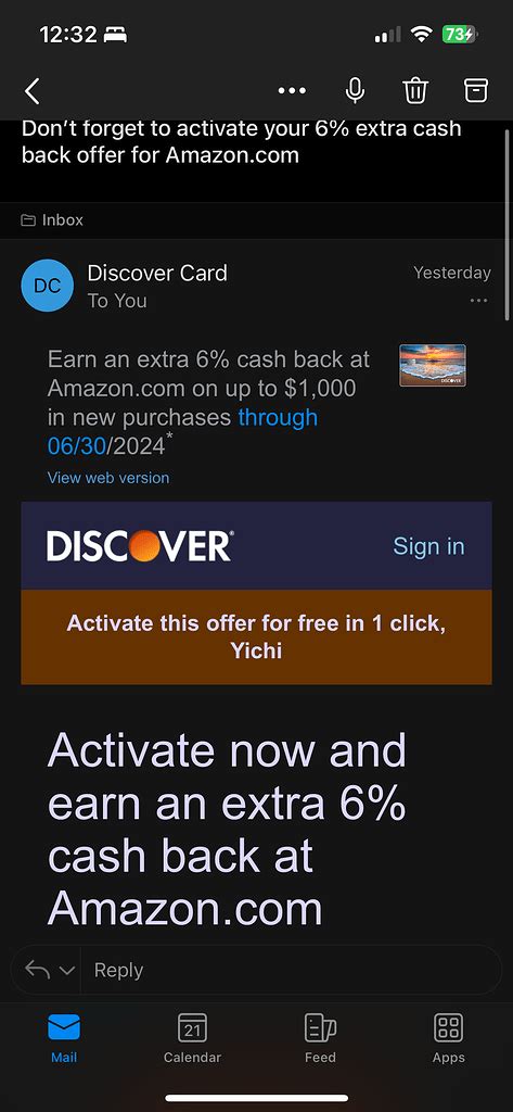 Discover Extra Cash Back On Amazon Up To