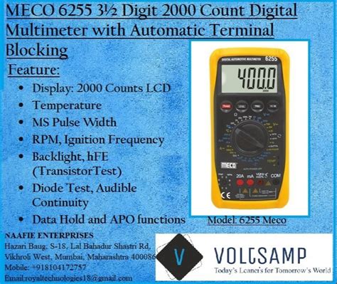 MECO 6255 3 1 2 Digit 2000 Count Digital Multimeter With Automatic