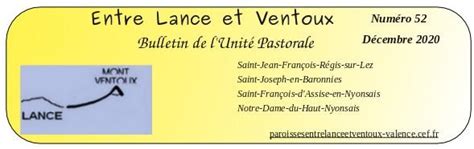 Bulletin de lUnité Pastorale n52 Décembre 2020 Unité Pastorale