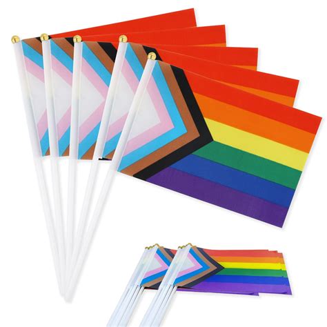 Pcs Rainbow Flags Inch X Cm Colorful Gay Pleased Banner