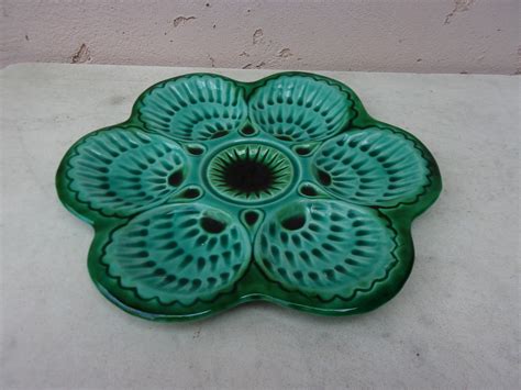 French Green Majolica Oyster Marcel Guillot Circa 1950 For Sale At 1stdibs