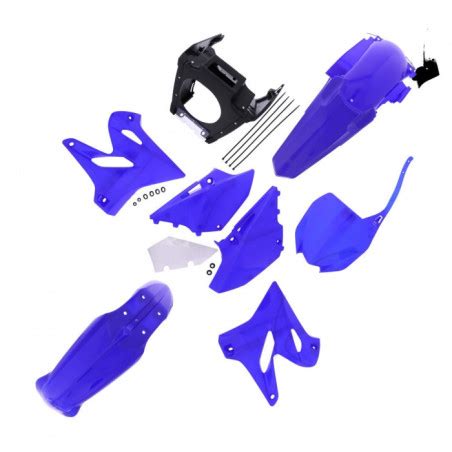 Kit Plastiques Complet Moto Mx Polisport Bleu Y Noir Restylage