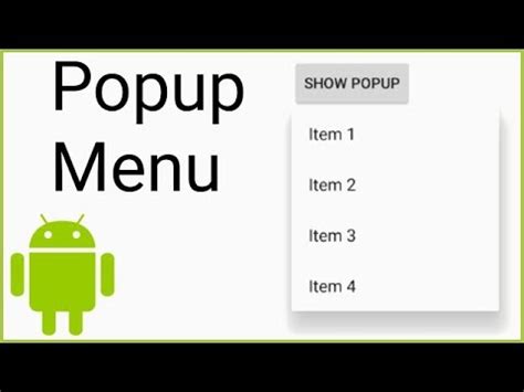 Learn Popup Menu Android Studio Tutorial Mind Luster