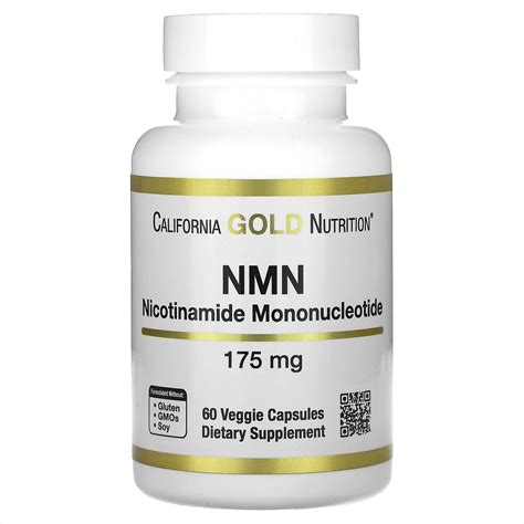 California Gold Nutrition, NMN (никотинамид мононуклеотид), 175 мг, 60 ...