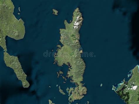 Dinagat Islands Philippines Low Res Satellite No Legend Stock