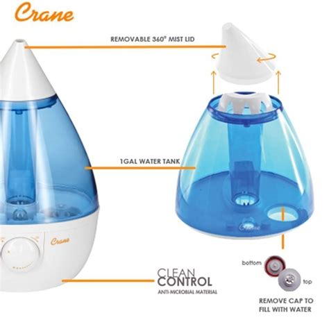 Crane Drop Ultrasonic Cool Mist Humidifier