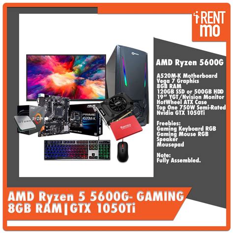 Ryzen 5 5600G Budget Gaming PC Package with GTX 1050Ti - Buy, Rent, Pay ...