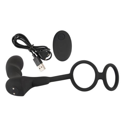 Plug Anal Vibrant Avec Double Anneau Cock Ball cm Ø cm