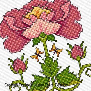 Lesley Teare Designs Art Nouveau Rose Cross Stitch Pattern