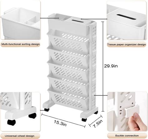 6 Tier Book Rack Storage Bookshelf Removable Movable Unique Bookcase